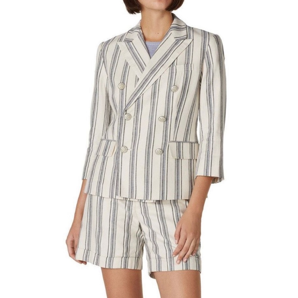 Lauren Ralph Lauren Striped Linen Twill Blazer. Size 4. Only worn once